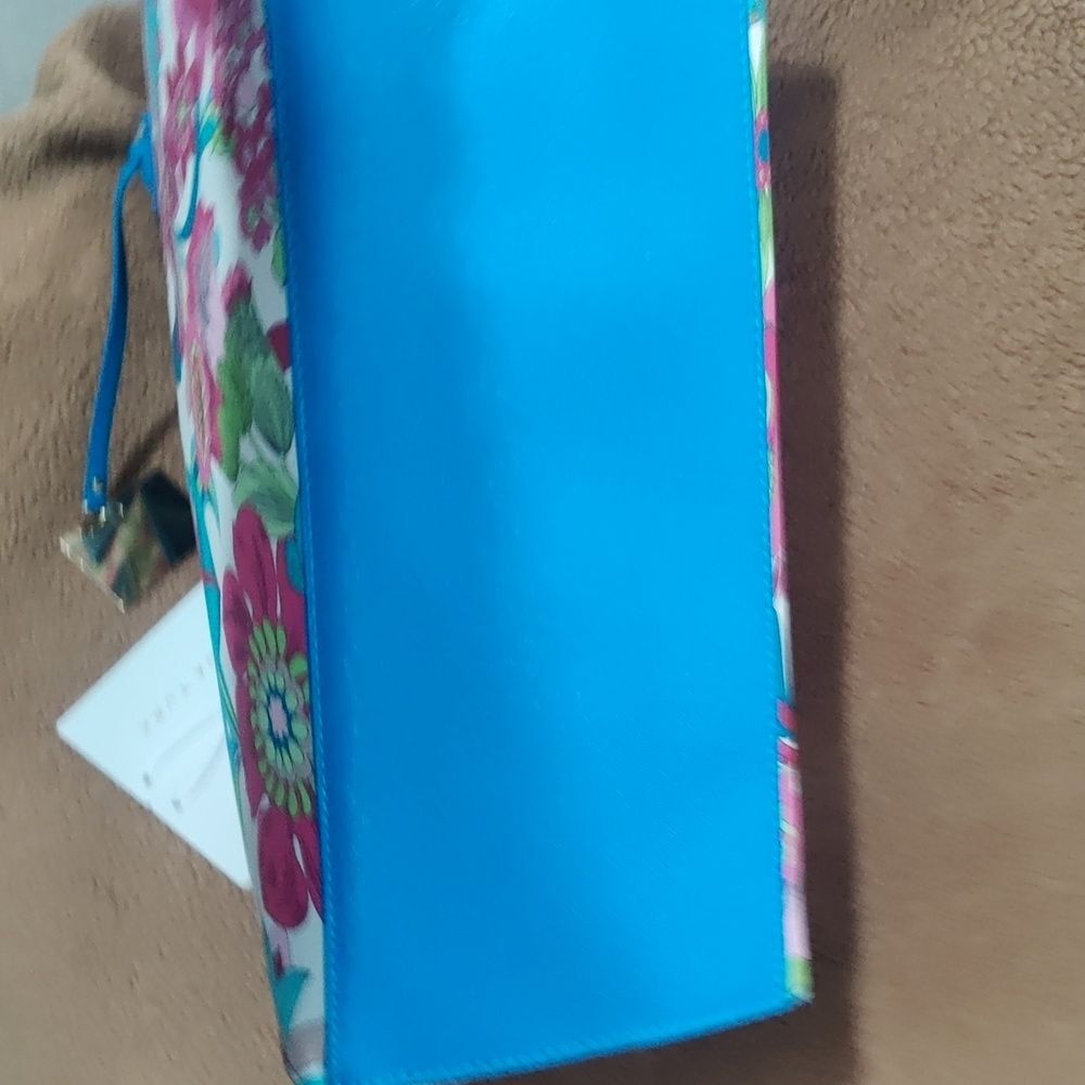Trina Turk Pink Turquoise Floral Tote - Picture 8 of 10